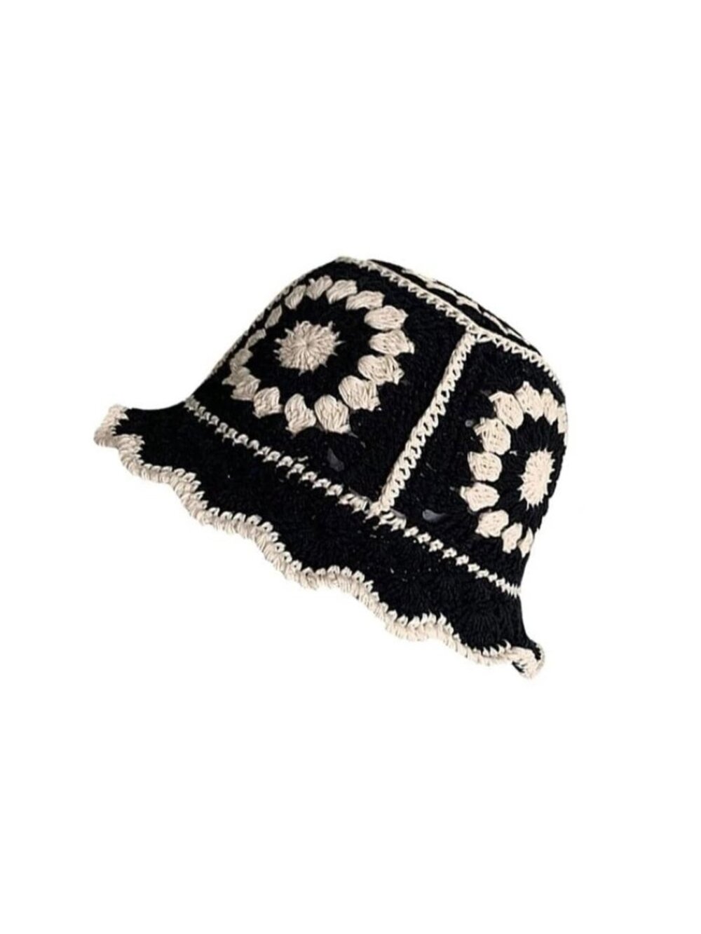 Black and White Crochet Bucket Hat | NEW! - Picture 5 of 6